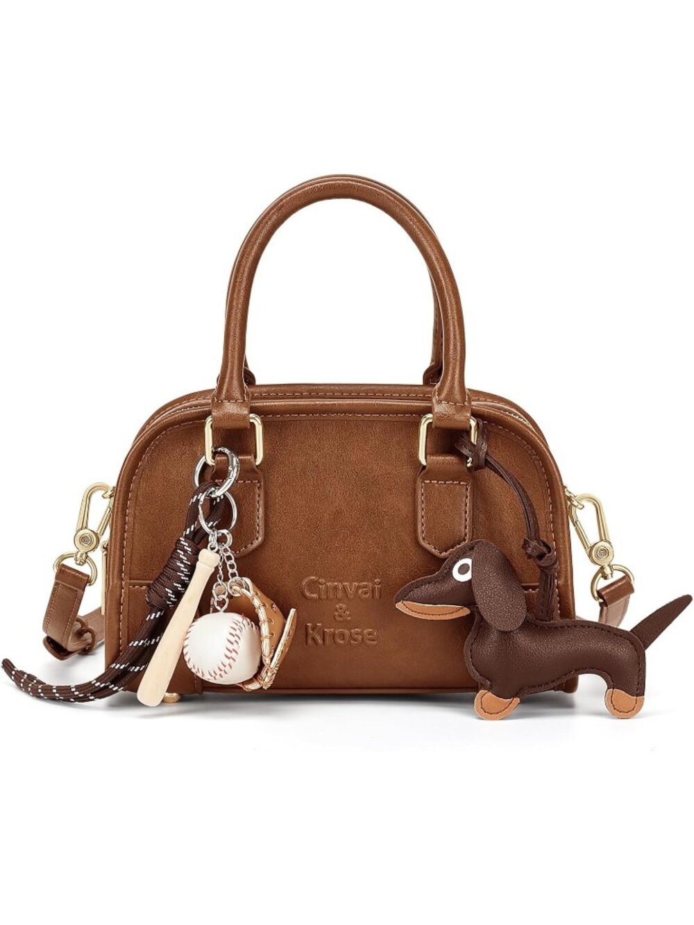 Women Brown Leather Ladies Cute Mini Adjustable Strap Handbags Crossbody Bag